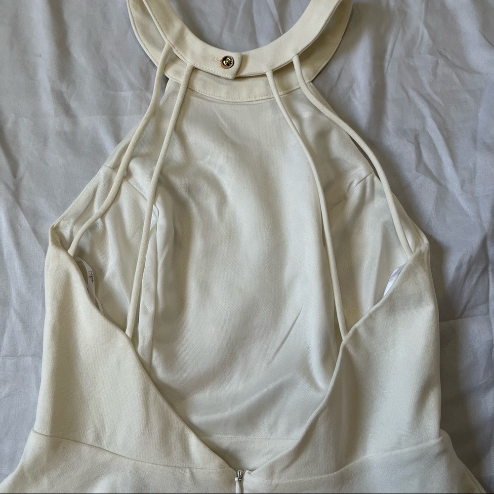 Lulu’s Delightful Surprise Ivory Open Back Off-white Skater Mini Dress Size S - Picture 6 of 13